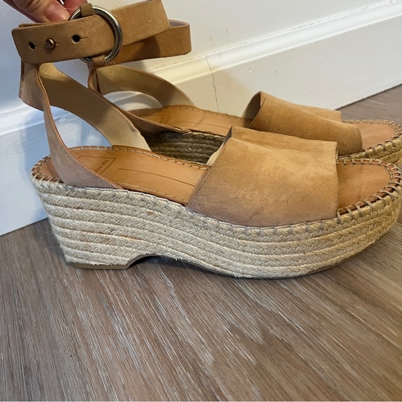 Dolce Vita Tan Leather Espadrille Platform Sandals Size 9 - Picture 4 of 10